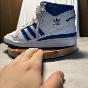 Adidas White and Blue High-Tops
